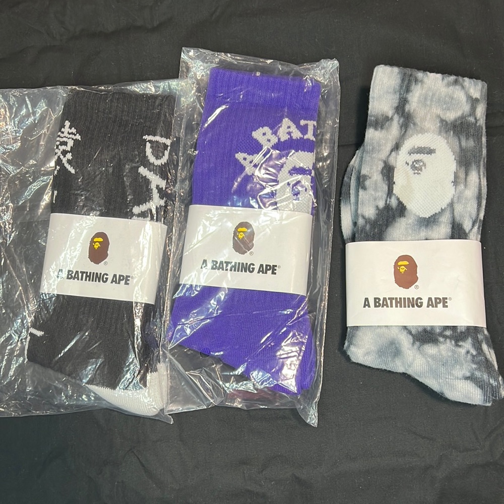 3 packs of bape socks